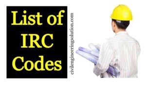 Read more about the article List of IRC codes | Highway Engineering
